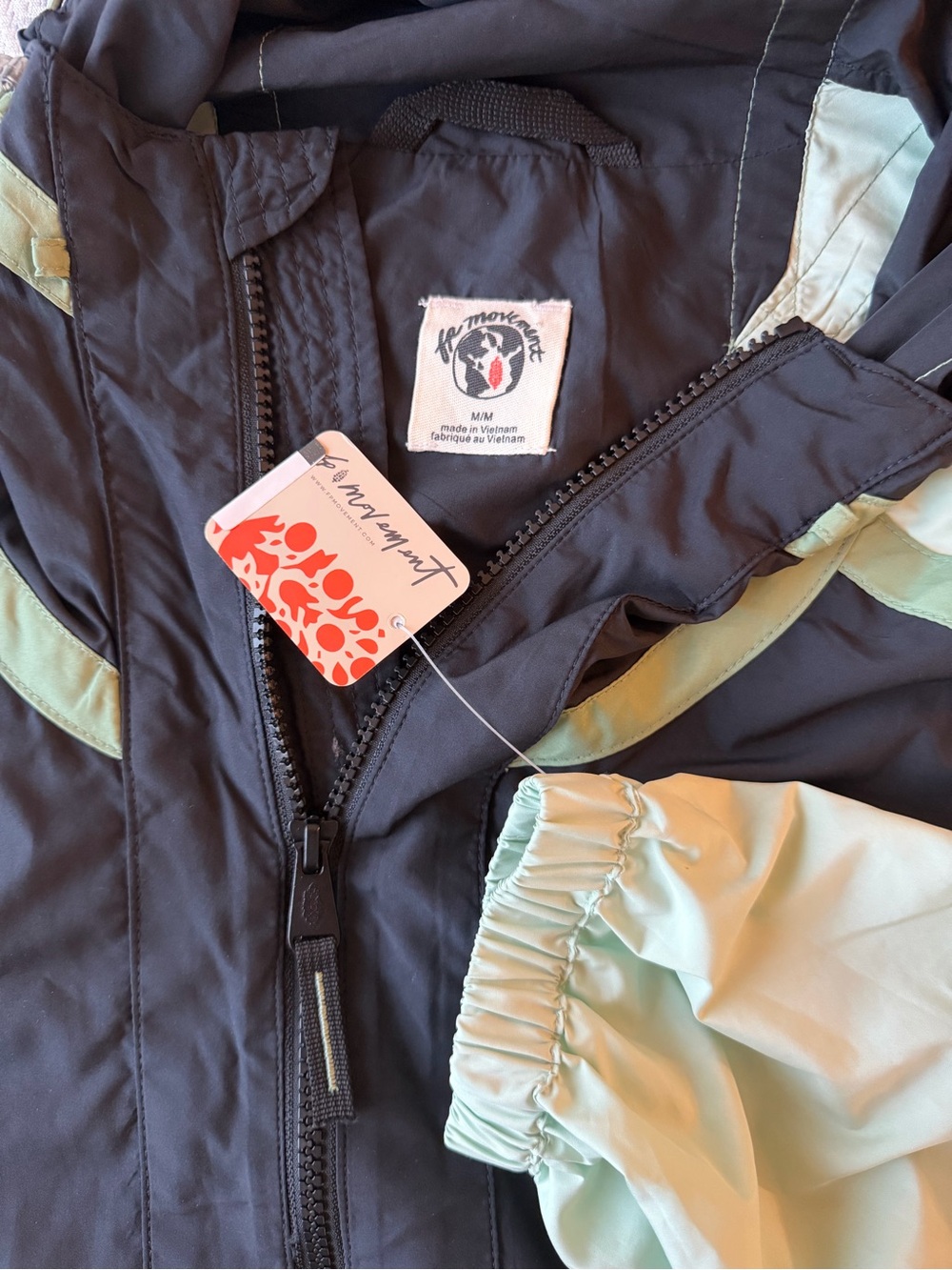 FP Women's Black and Mint Lightweight Jacket